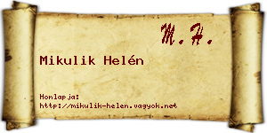 Mikulik Helén névjegykártya